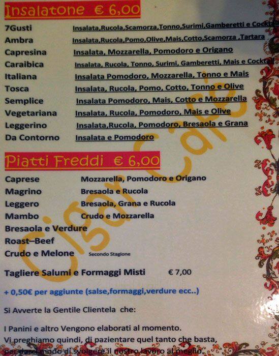 Menu di Cigar Cafè 