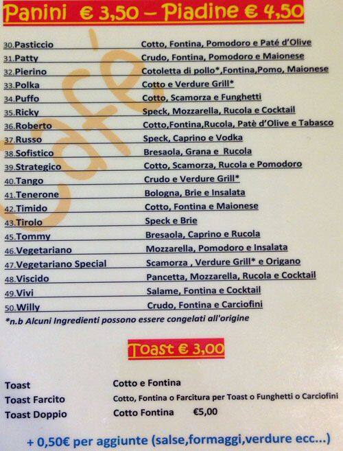 Menu di Cigar Cafè 