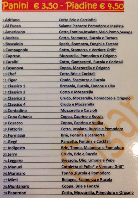 Menu di Cigar Cafè 