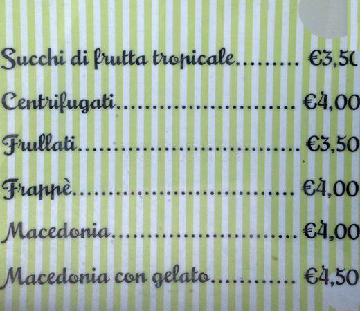 Menu di Officina Del Gelato 