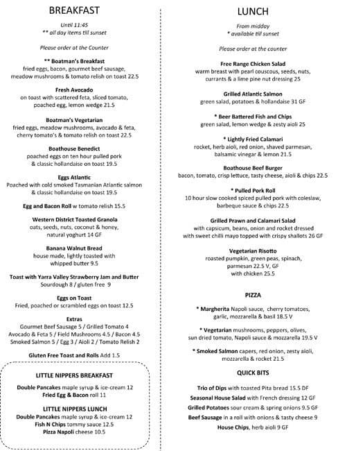 Fairfield Park Boathouse & Tea Gardens Menu - Urbanspoon/Zomato