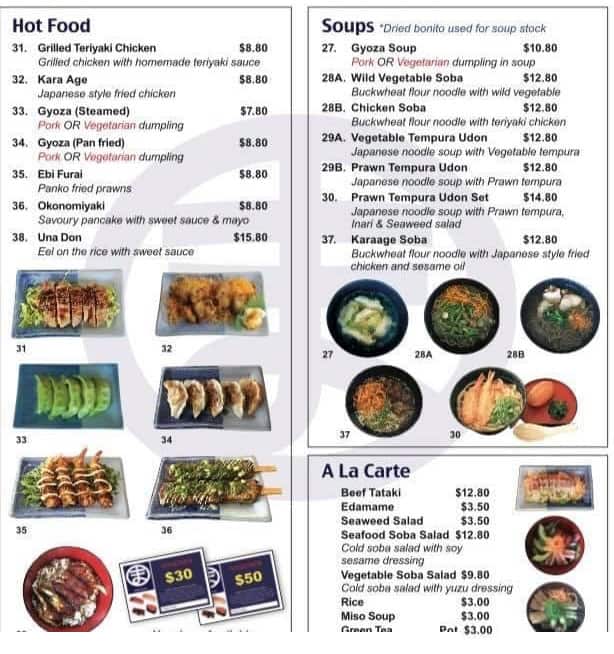 Menu at Maki Sushi restaurant, Eltham