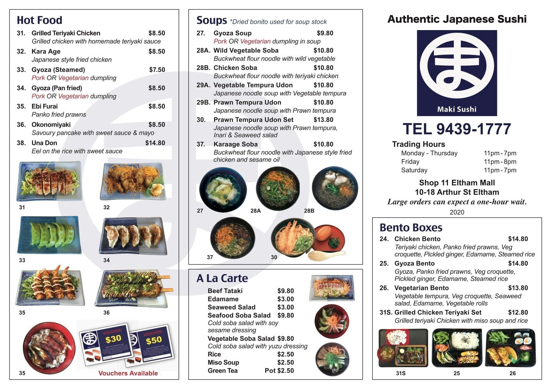 Menu At Maki Sushi Restaurant Eltham