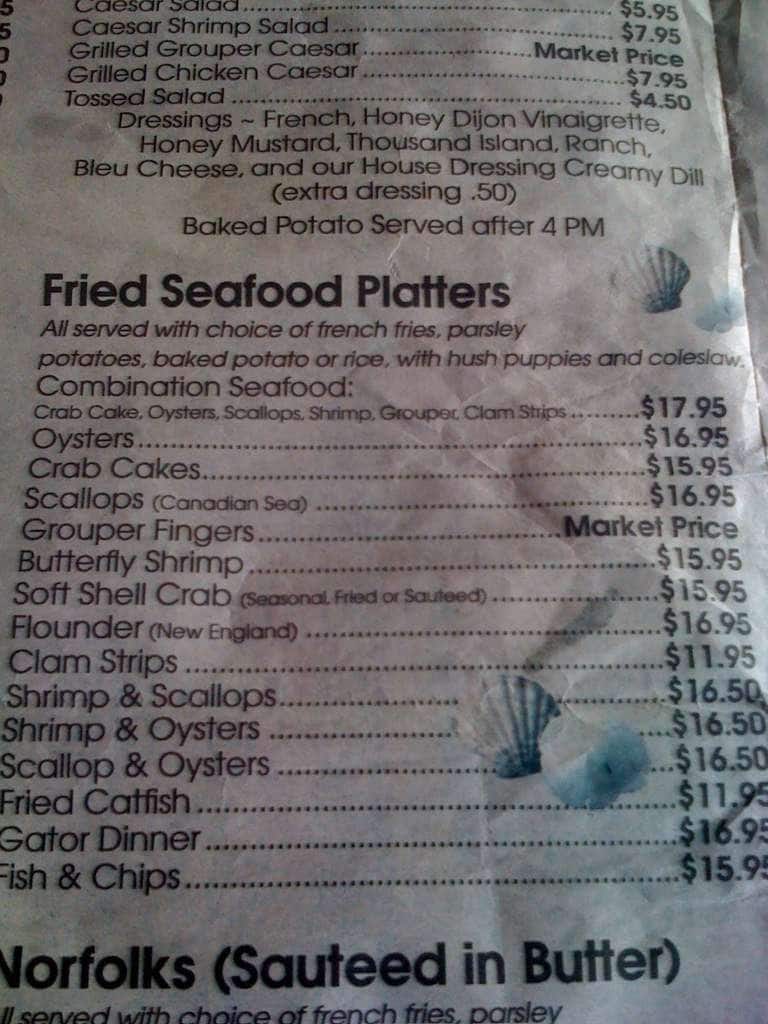 Phillippi Creek Oyster Bar Menu Urbanspoon/Zomato