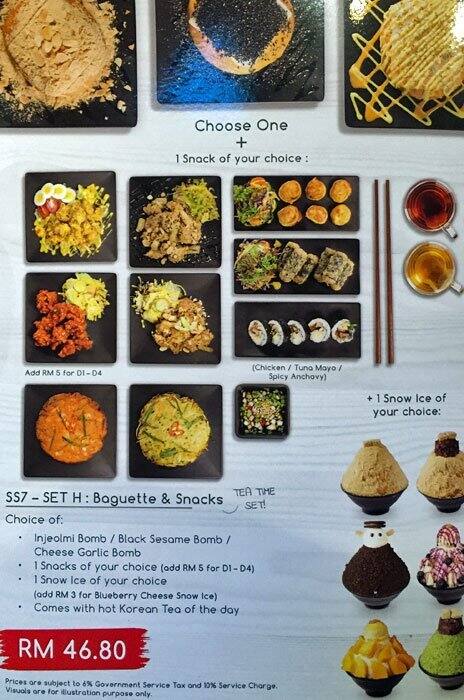 Hanbing Korean Dessert Cafe Menu