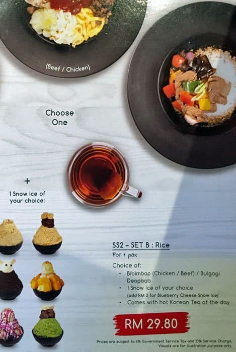 Menu Of Hanbing Korean Dessert Cafe Ss 15 Selangor