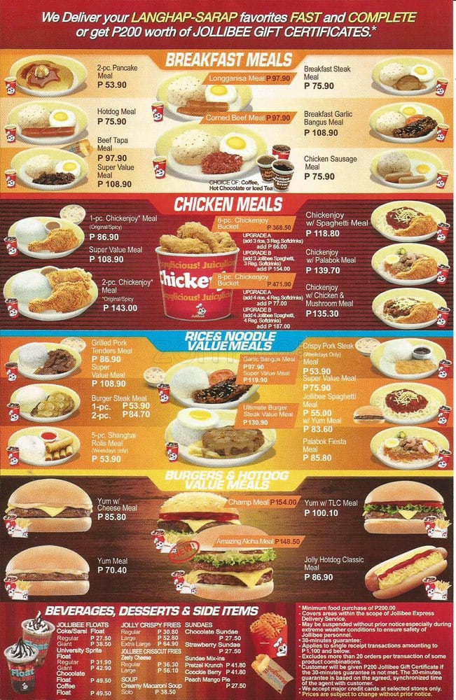 Jollibee Menu With Price