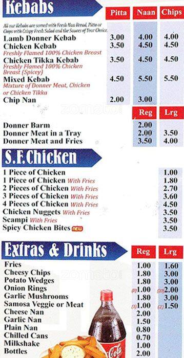 Pizza Factory menu