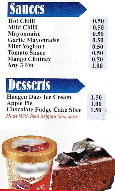 Pizza Factory menu