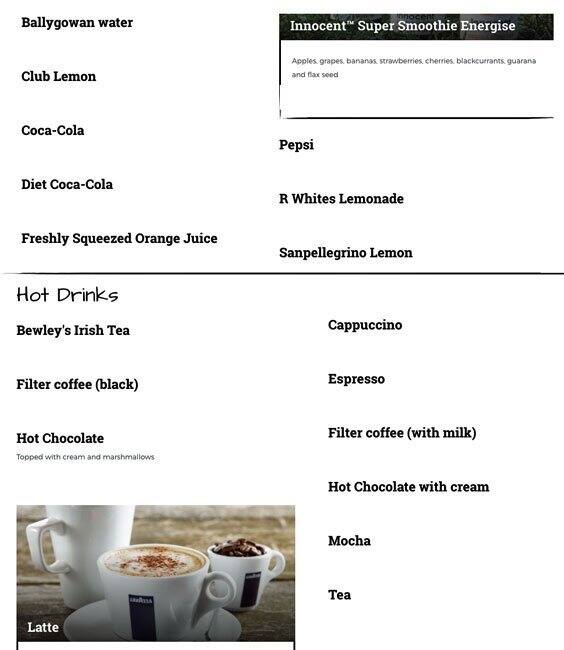 Menu at The Forty Foot JD Wetherspoon pub & bar, Dublin