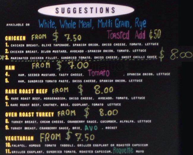 Samiges Of Mosman menu