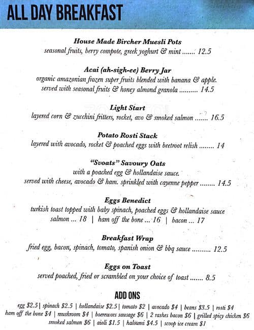 Quay Street Cafe & Bar Menu Urbanspoon/Zomato