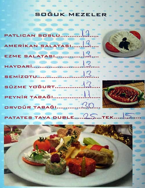yagmur turku evi menu yagmur turku evi bakirkoy merkez istanbul icin menu