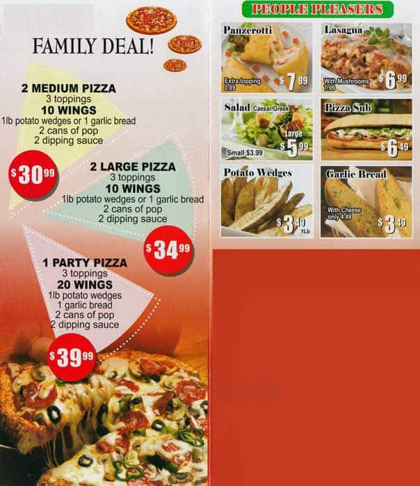 Menu at Gino's Famous Pizzaria pizzeria, Pickering