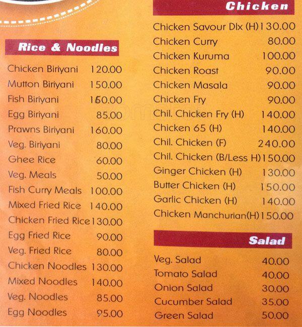 Hotel Savour Menu, Menu for Hotel Savour, MG Road, Kochi Zomato