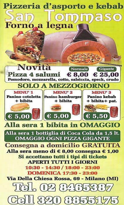 Menu di San Tommaso 