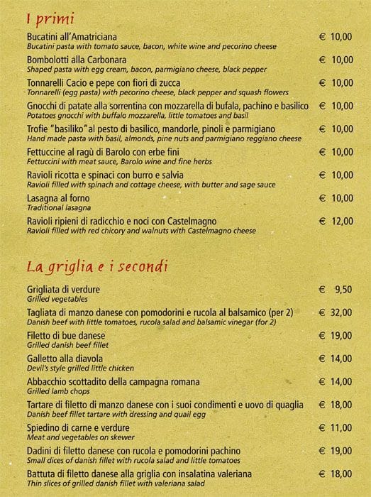 Menu di Il Brillo Parlante 