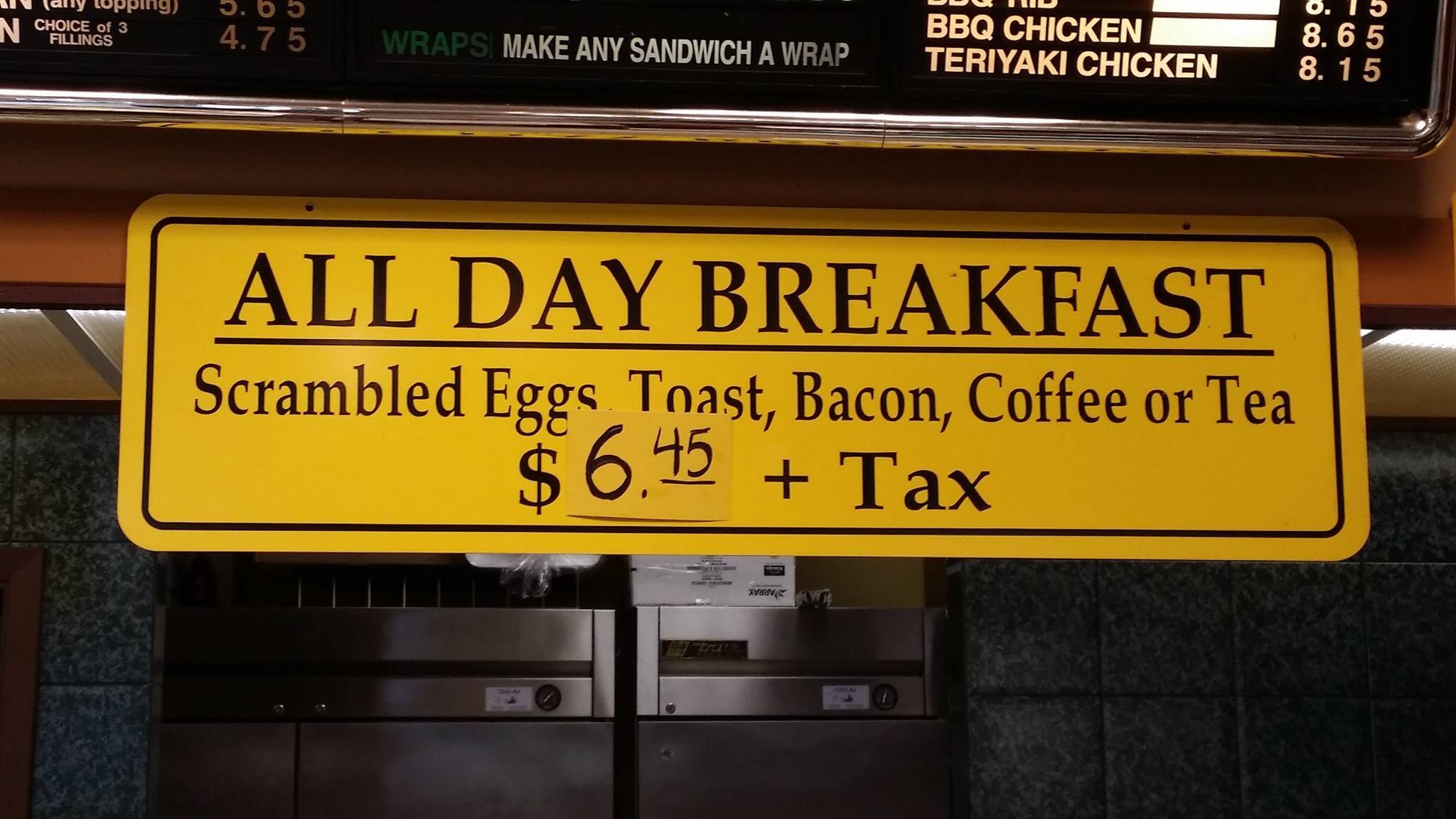 Sandwich Tree menu