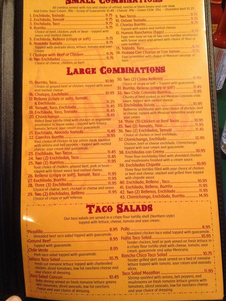 Menu At Fiesta Jalisco Restaurant, Eagle