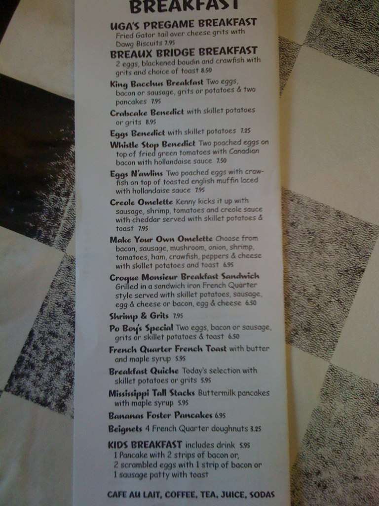 Menu At Kenny B's French Quarter Cafe, Hilton Head Island