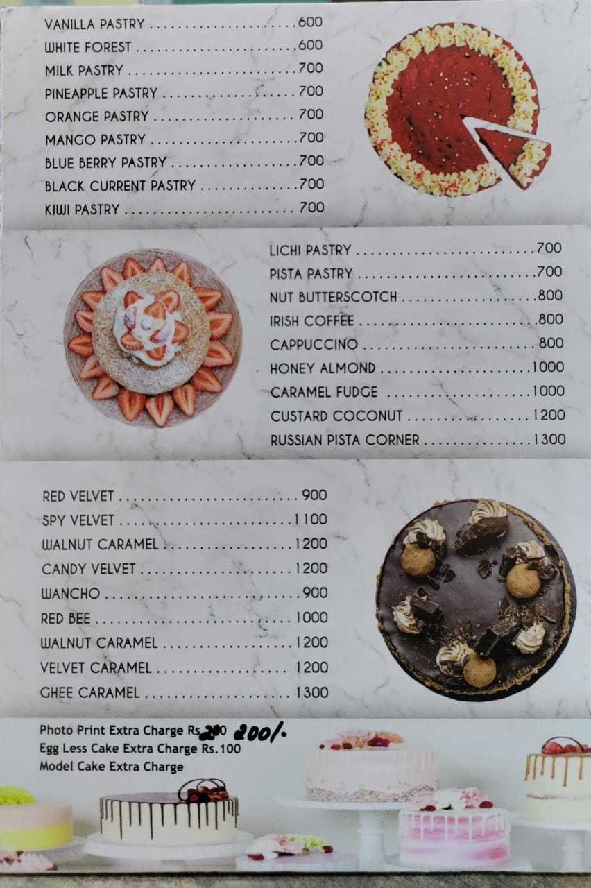 Arz bakes & Restaurant menu