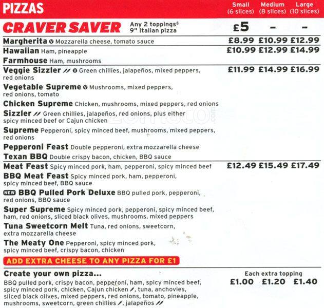 Pizza Hut Delivery Welling Menu