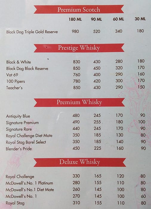 Samudra Bar And Restaurant menu