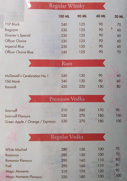 Samudra Bar And Restaurant menu