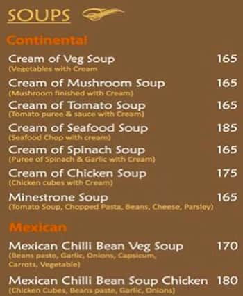 Greenpark menu