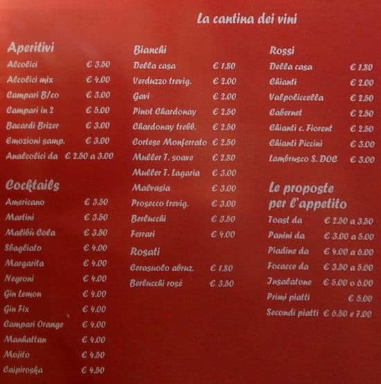 Menu di Bar Al Parco 