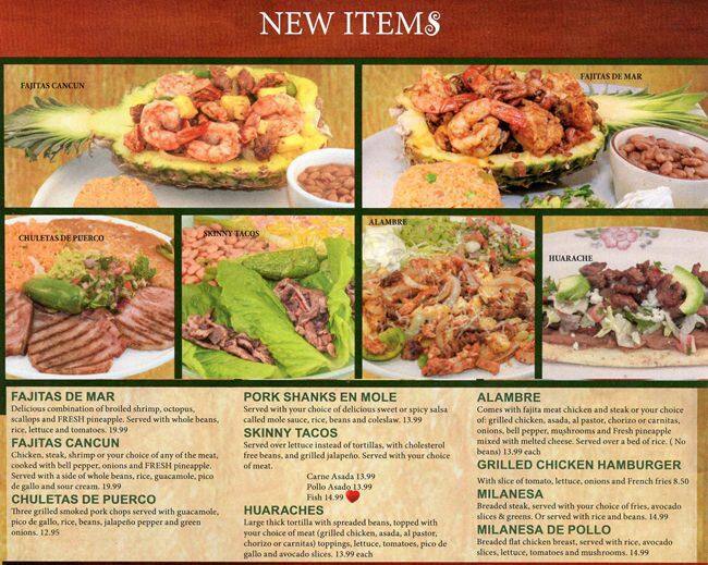 Menu at Tequilas Family restaurant, Evergreen