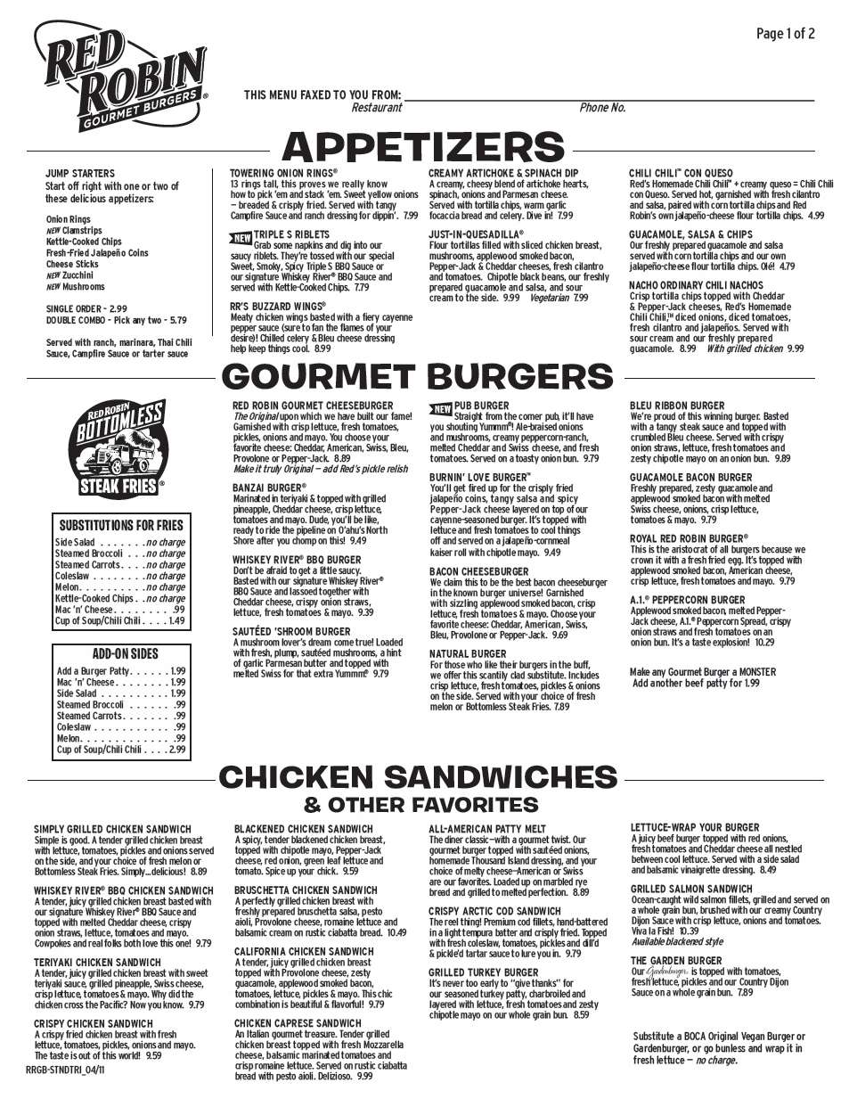 red robin printable menu pdf