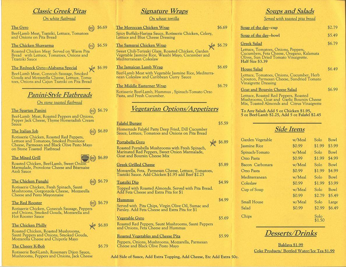 Mediterranean Sandwich Co. Menu Urbanspoon/Zomato