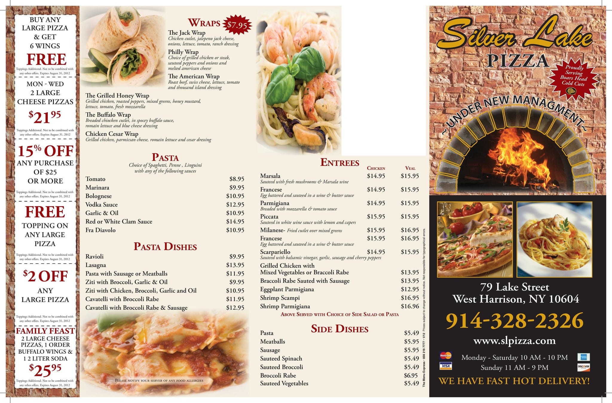 menu for tower pizza pine plains ny