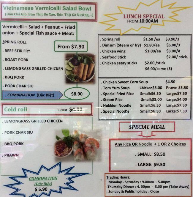 Menu at Viet Cafe, Sefton Park
