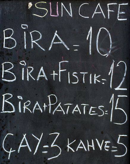 Sun Restaurant menu