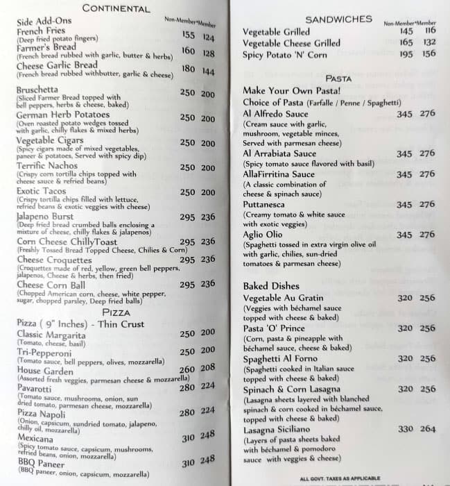 Prasad Food Divine menu