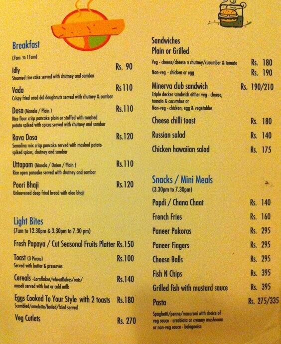 Fiesta Coffee Shop Hotel Minerva Grand Menu Zomato