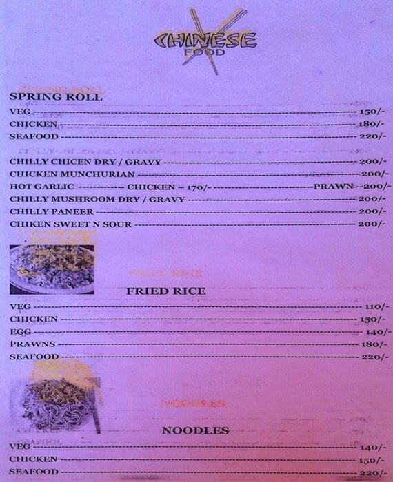 Spice Oven menu