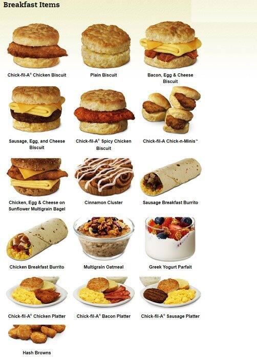 Menu At Chick fil A Fast Food Pasadena Fairmont Pkwy