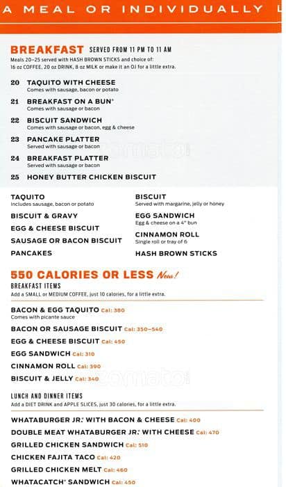 Carta de Whataburger