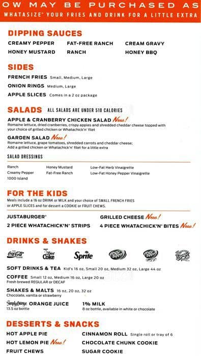 Carta de Whataburger
