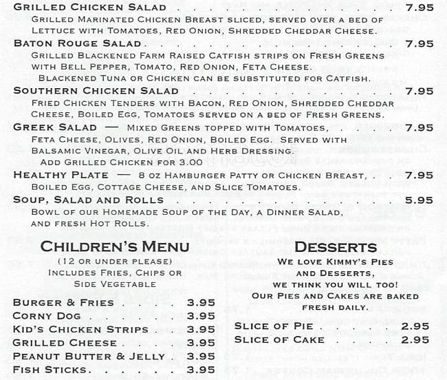 Menu at Buttermilk Cafe, Bedford