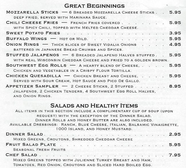 Menu at Buttermilk Cafe, Bedford