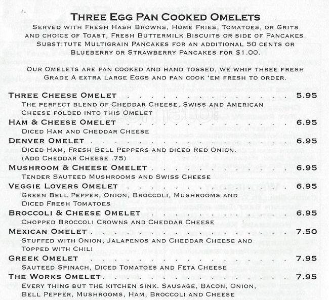 Menu at Buttermilk Cafe, Bedford