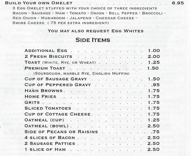 Menu at Buttermilk Cafe, Bedford