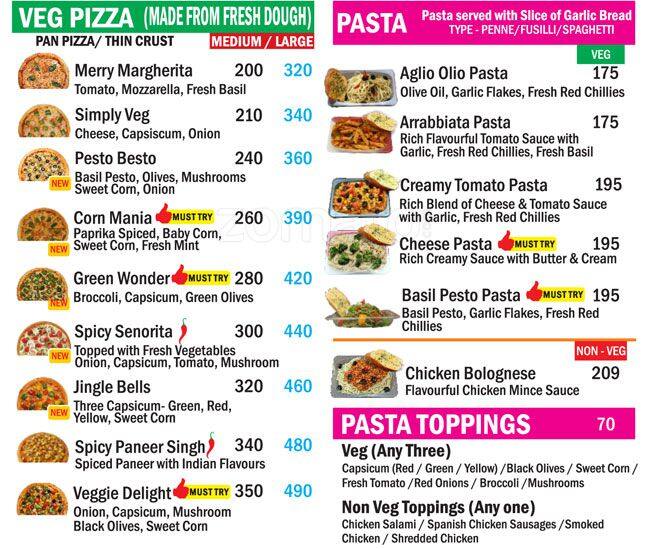 Pino's Menu, Menu for Pino's, Vasant Kunj, New Delhi Zomato