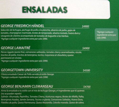 George menu