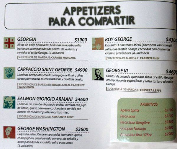 George menu