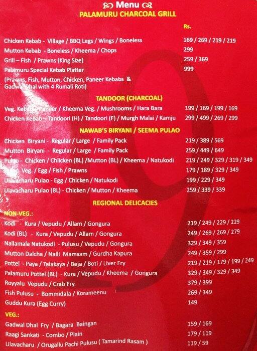 Palamuru Grill Menu, Menu for Palamuru Grill, Madhapur, Hyderabad Zomato